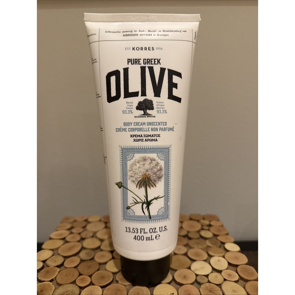 KORRES Pure Greek Olive Body Cream -13.53 oz JUMBO- SEALED-UNSCENTED